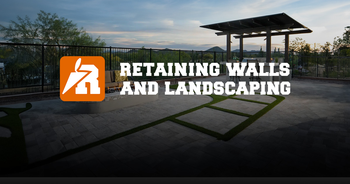 Finished patio with pergola and fire pit seating area