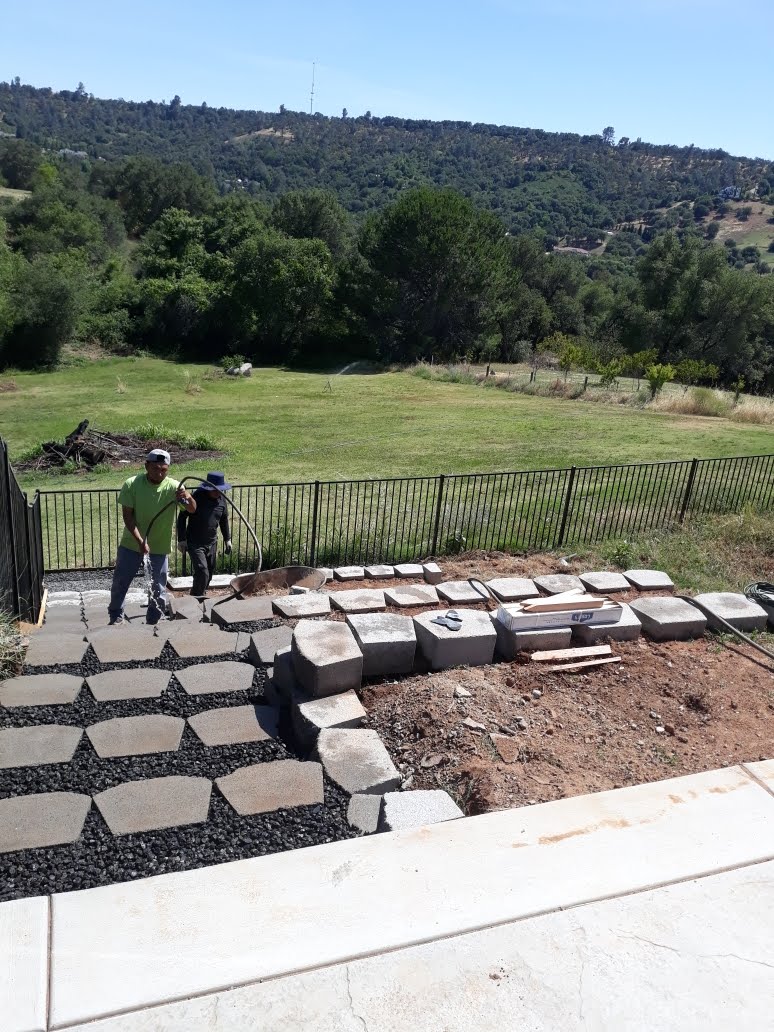 Finished backyard lawn and landscaping with mulch beds